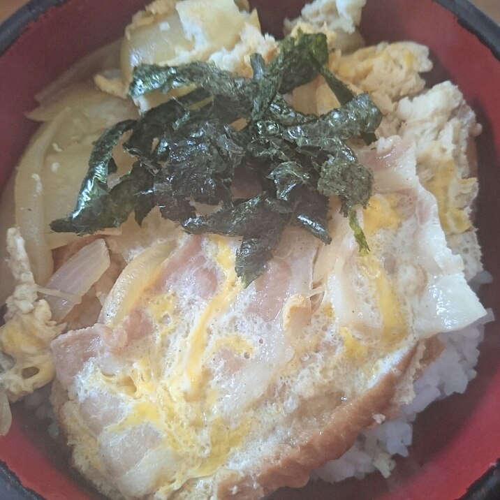 お麩と豚肉の卵とじ